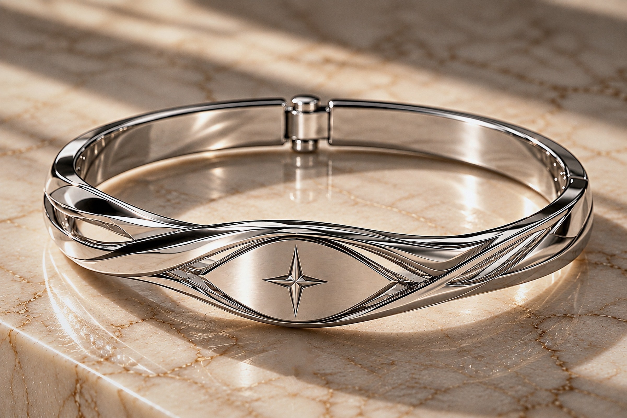 The Flow in silver, the OZARA eye at its centre